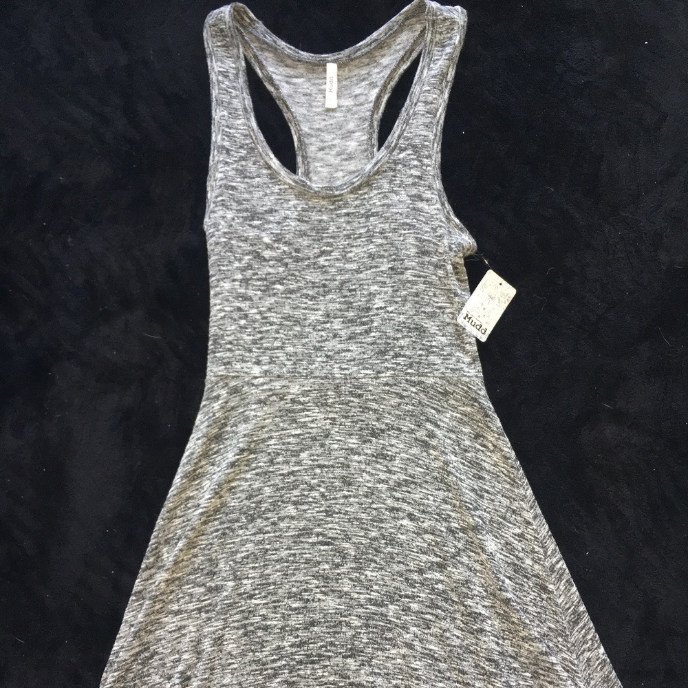 Mudd Textured Gray Skater Dress